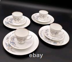 Porsgrund Norway Seljord Demitasse Cups Saucers Dessert Plates Rare 12pieces