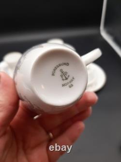 Porsgrund Norway Seljord Demitasse Cups Saucers Dessert Plates Rare 12pieces