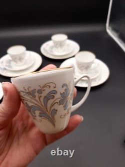 Porsgrund Norway Seljord Demitasse Cups Saucers Dessert Plates Rare 12pieces