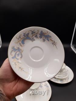 Porsgrund Norway Seljord Demitasse Cups Saucers Dessert Plates Rare 12pieces