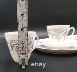 Porsgrund Norway Seljord Demitasse Cups Saucers Dessert Plates Rare 12pieces