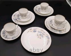 Porsgrund Norway Seljord Demitasse Cups Saucers Dessert Plates Rare 12pieces