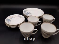 Porsgrund Norway Seljord Demitasse Cups Saucers Dessert Plates Rare 12pieces