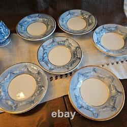 R. Capodimonte Blue Dragon/Serpent Handle Cup and Saucer Set of 6 Demitasse