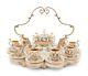 R. Capodimonte Set Of 10 Demitasse Cups & Saucers With Sugar Bowl & Undertray