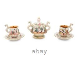 R. Capodimonte Set of 10 Demitasse Cups & Saucers with Sugar Bowl & Undertray