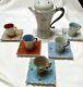 Rare 10pc. Vintage French Artichaut Demitasse / Espresso Cups & Saucers Drip