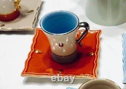 RARE 10Pc. Vintage French ARTICHAUT Demitasse / Espresso Cups & Saucers Drip