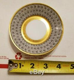 RARE 1920's Antique Art Deco GOLD Demitasse Cup & Saucer Set Bernardaud LIMOGES