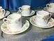 Rare 6 Leclair Limoges Eugenie France Demitasse Cups Saucers Flat Flowers- New