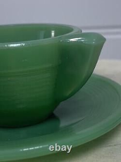 RARE 8pc SET FIREKING JADEITE DEMITASSE SALESMAN SAMPLE COFFEE CUP & SAUCER (SH)