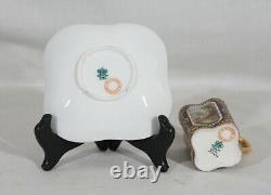 RARE ANTIQUE 1880s COALPORT SPAULDING & CO HANDPAINTED DEMITASSE CUP & SAUCER #2