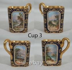 RARE ANTIQUE 1880s COALPORT SPAULDING & CO HANDPAINTED DEMITASSE CUP & SAUCER #3