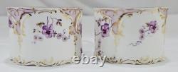 RARE ANTIQUE Rosenthal Sanssouci Purple Violets 6 Demitasse Cups Saucers + Tray