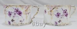 RARE ANTIQUE Rosenthal Sanssouci Purple Violets 6 Demitasse Cups Saucers + Tray