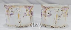 RARE ANTIQUE Rosenthal Sanssouci Purple Violets 6 Demitasse Cups Saucers + Tray