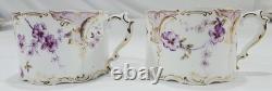 RARE ANTIQUE Rosenthal Sanssouci Purple Violets 6 Demitasse Cups Saucers + Tray