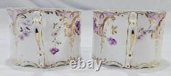 RARE ANTIQUE Rosenthal Sanssouci Purple Violets 6 Demitasse Cups Saucers + Tray