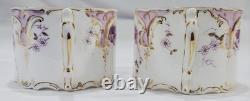 RARE ANTIQUE Rosenthal Sanssouci Purple Violets 6 Demitasse Cups Saucers + Tray
