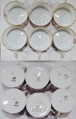 RARE ANTIQUE Rosenthal Sanssouci Purple Violets 6 Demitasse Cups Saucers + Tray