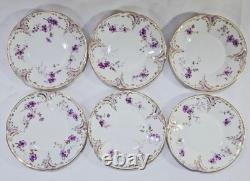 RARE ANTIQUE Rosenthal Sanssouci Purple Violets 6 Demitasse Cups Saucers + Tray