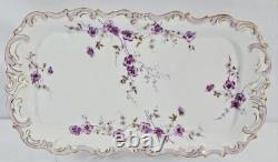 RARE ANTIQUE Rosenthal Sanssouci Purple Violets 6 Demitasse Cups Saucers + Tray