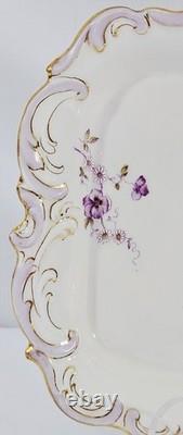 RARE ANTIQUE Rosenthal Sanssouci Purple Violets 6 Demitasse Cups Saucers + Tray