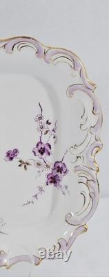 RARE ANTIQUE Rosenthal Sanssouci Purple Violets 6 Demitasse Cups Saucers + Tray