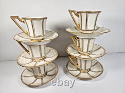 RARE Antique 12-pc. J. P. L. Limoges Demitasse Gold & White Cups France EUC