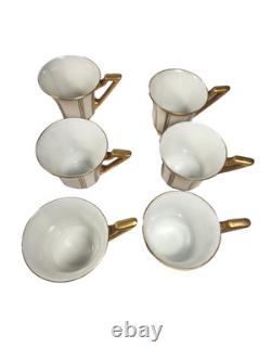 RARE Antique 12-pc. J. P. L. Limoges Demitasse Gold & White Cups France EUC