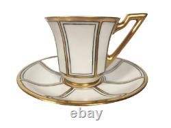 RARE Antique 12-pc. J. P. L. Limoges Demitasse Gold & White Cups France EUC