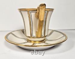 RARE Antique 12-pc. J. P. L. Limoges Demitasse Gold & White Cups France EUC