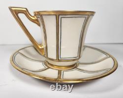 RARE Antique 12-pc. J. P. L. Limoges Demitasse Gold & White Cups France EUC