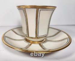 RARE Antique 12-pc. J. P. L. Limoges Demitasse Gold & White Cups France EUC