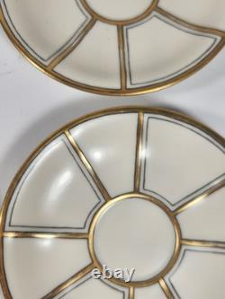 RARE Antique 12-pc. J. P. L. Limoges Demitasse Gold & White Cups France EUC