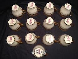 RARE Antique Mintons Tiffany & Co. 13 Demitasse Cups & 20 Gold Encrusted Saucers