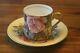 Rare Aynsley J A Bailey Cabbage Rose Bouquet Demitasse Teacup Tea Cup Saucer