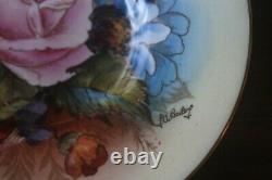 RARE Aynsley J A Bailey Cabbage Rose Bouquet Demitasse Teacup Tea Cup Saucer