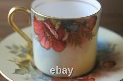 RARE Aynsley J A Bailey Cabbage Rose Bouquet Demitasse Teacup Tea Cup Saucer