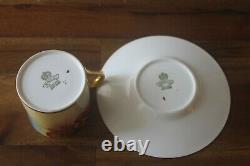 RARE Aynsley J A Bailey Cabbage Rose Bouquet Demitasse Teacup Tea Cup Saucer