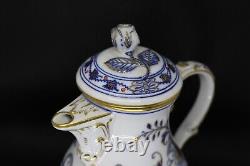 RARE Blue Onion Rich Meissen(Germany) Demitasse Set Crossed Swords backstamp