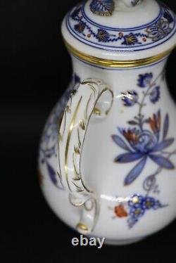 RARE Blue Onion Rich Meissen(Germany) Demitasse Set Crossed Swords backstamp