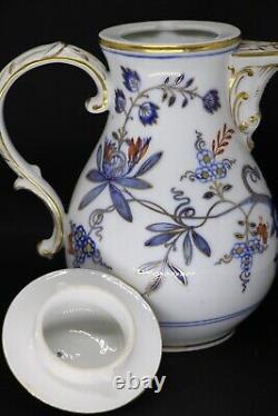 RARE Blue Onion Rich Meissen(Germany) Demitasse Set Crossed Swords backstamp