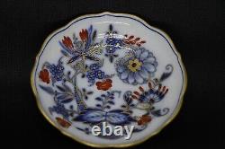 RARE Blue Onion Rich Meissen(Germany) Demitasse Set Crossed Swords backstamp