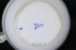 RARE Blue Onion Rich Meissen(Germany) Demitasse Set Crossed Swords backstamp