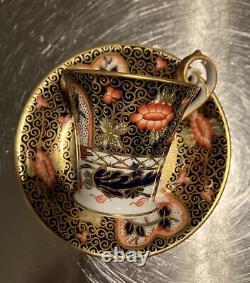 RARE Royal Crown Derby DEMITASSE WITH SAUCER #4591 PAIR c. 1906, 1920