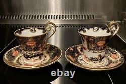 RARE Royal Crown Derby DEMITASSE WITH SAUCER #4591 PAIR c. 1906, 1920