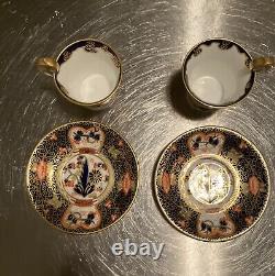 RARE Royal Crown Derby DEMITASSE WITH SAUCER #4591 PAIR c. 1906, 1920