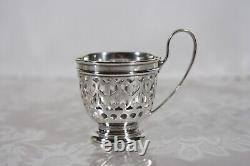 RARE STERLING SILVER SET OF 8 With LENOX INSERT DEMI/ DEMITASSE CUP & SAUCER SETS