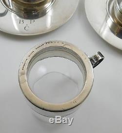 RARE Tiffany & Co Sterling Silver Set Demitasse Cups Saucers Johnson Estate 1940